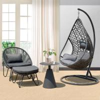 摇篮椅吊椅家用吊篮藤椅室内秋千网红鸟巢吊床阳台懒人摇摇椅椅定制 U1719单人吊椅+沙发椅含脚踏+圆锥茶几