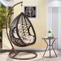 吊篮藤椅吊椅阳台家用室内摇椅单人秋千吊兰椅懒人吊床室内摇篮椅定 .升级加粗款木纹色带扶手+PVC波纹茶几(直径60cm)