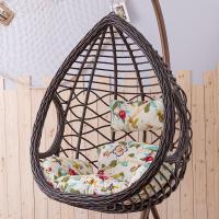 吊篮藤椅吊椅阳台家用室内摇椅单人秋千吊兰椅懒人吊床室内摇篮椅定制 升级加粗加大款仿木纹色[送地毯坐垫]带扶手.