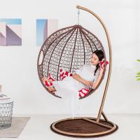 吊篮藤椅家用室内懒人秋千吊椅吊床休闲悬挂单双人阳台鸟巢摇篮椅定制 单人咖啡扶手款、大号大礼包
