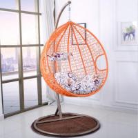 吊篮藤椅家用室内懒人秋千吊椅吊床休闲悬挂单双人阳台鸟巢摇篮椅定制 单人橙色带扶手、大号大礼包