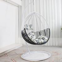吊篮藤椅家用室内懒人秋千吊椅吊床休闲悬挂单双人阳台鸟巢摇篮椅定制 单人黑白无扶手、大号大礼包