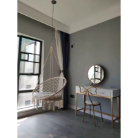 ins北欧风网红流苏秋千编织吊椅吊篮 客厅室内家用装饰定制 铁圈吊椅+1套配件包送抱枕坐垫