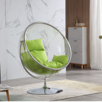 泡泡椅室内户外网红吊椅吊篮北欧吊椅秋千阳台休闲椅定制 亚克力高透明(不锈钢地球仪款)送坐垫,灯饰