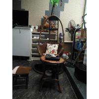 真藤吊椅摇篮椅秋千阳台休闲单人室内吊篮鸟巢床懒人家用成人藤椅定制 咖啡色织骨迪士尼+小圆茶几