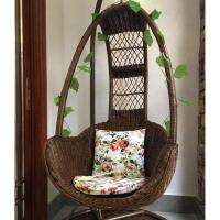 真藤吊椅摇篮椅秋千阳台休闲单人室内吊篮鸟巢床懒人家用成人藤椅定制 咖啡色织骨迪士尼