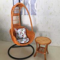 真藤吊椅摇篮椅秋千阳台休闲单人室内吊篮鸟巢床懒人家用成人藤椅定制 织骨迪士尼+小圆茶几
