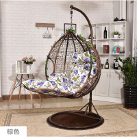 吊篮藤椅粗藤脚踏吊椅室内外摇篮秋千挂椅吊床阳台椅懒人椅仿藤定制 棕色细藤脚踏