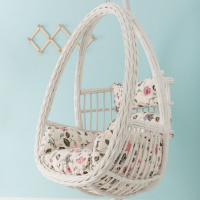 阳台吊椅吊篮藤椅卧室家用室内公主懒人单人摇椅摇篮网红吊床定制 火柴盒款象牙白色【送坐垫地毯】