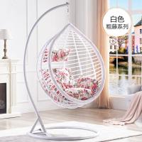 吊椅吊篮藤椅室内吊床阳台家用鸟巢懒人椅子落地摇椅秋千摇篮椅定制 单人粗藤无扶手白色可定制有扶手