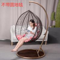 吊篮藤椅单人室内家用阳台吊床懒人吊蓝网红公主秋千摇篮鸟巢吊椅定制 咖啡色大号不带地垫[送六]