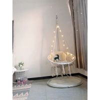 ins吊椅网红吊篮藤椅秋千室内成人家用卧室阳台摇篮椅子定制 弯杆+一代吊椅（豪配）五件套