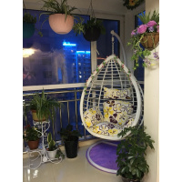 粗藤吊篮室内休闲摇椅网红吊椅家用欧式户外秋千藤椅阳台摇篮椅子定制 白色柚子