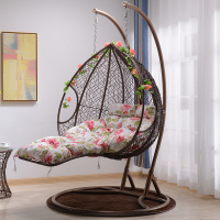 吊篮藤椅鸟巢懒人阳台吊椅网红室内秋千吊床家用吊兰摇蓝椅子双人定制 双人双杆咖啡色脚踏蓝+大礼包