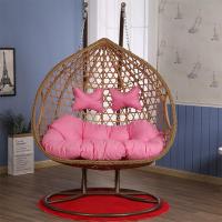 双人吊篮秋千吊椅懒人沙发鸟巢藤椅户外阳台家用网红吊床脚踏吊椅定制 加固双杆双人原木★高级魔叶藤