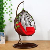 双人吊篮秋千吊椅懒人沙发鸟巢藤椅户外阳台家用网红吊床脚踏吊椅定制 大号加固细藤单人咖啡色