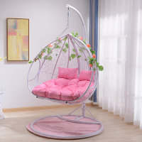 吊篮藤椅鸟巢懒人阳台吊椅网红室内秋千吊床家用吊兰摇蓝椅子双人定制 双人白色无脚踏+大礼包