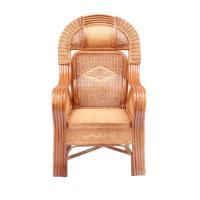 办公座椅藤椅子靠背椅藤编太师椅天然真藤休闲阳台单人椅家用定制 豪华款-桔色