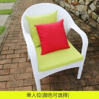 藤沙发三人阳台休闲桌椅藤编桌椅户外客厅藤沙发藤椅子靠背椅庭院定制 单人椅送坐垫组合