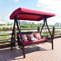 秋千户外家用吊椅庭院室外北欧秋千椅室内阳台双人摇椅网红荡秋千定制 经典款红豆秋千三人位