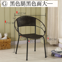 藤椅高靠背藤椅单人靠背椅休闲腾椅仿腾椅藤椅单人靠背椅编织定制 中号圆椅黑色