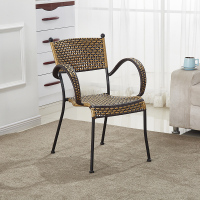 藤椅高靠背藤椅单人靠背椅休闲腾椅仿腾椅藤椅单人靠背椅编织定制 升级款大号带扶手