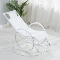 摇椅躺椅大人摇摇椅家用阳台休闲椅午睡懒人滕椅藤编定制 白色双层轮(送地毯)