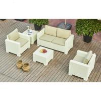 户外沙发露台家具组合庭院休闲拼装桌椅双人藤编藤椅沙发防晒防水定制 米黄色组合