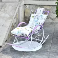 摇椅藤椅成人摇摇椅家用藤摇椅 阳台客厅躺椅户外摇椅子定制 浅紫色紫轮+厚花坐+咖地
