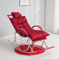 摇椅藤椅成人摇摇椅家用藤摇椅 阳台客厅躺椅户外摇椅子定制 玫红轮+加厚红色坐垫+红地毯