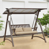 秋千户外双人吊椅铁艺摇椅 室外庭院花园家用室内阳台网红荡千秋定制 经济款：铝合金双人秋千