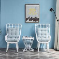 室内阳台摇篮椅庭院吊篮藤椅家用吊床鸟巢椅懒人摇椅秋千户外吊椅定制 休闲椅三件套L款白