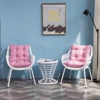 室内阳台摇篮椅庭院吊篮藤椅家用吊床鸟巢椅懒人摇椅秋千户外吊椅定制 休闲椅三件套N款白