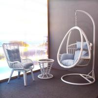 室内阳台摇篮椅庭院吊篮藤椅家用吊床鸟巢椅懒人摇椅秋千户外吊椅定制 吊椅+茶几+休闲椅三件套B款白色