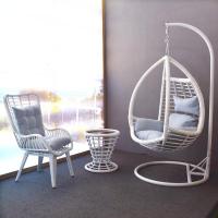 室内阳台摇篮椅庭院吊篮藤椅家用吊床鸟巢椅懒人摇椅秋千户外吊椅定制 吊椅+茶几+休闲椅三件套C款白色