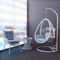 室内阳台摇篮椅庭院吊篮藤椅家用吊床鸟巢椅懒人摇椅秋千户外吊椅定制 吊椅+茶几+休闲椅三件套D款白色