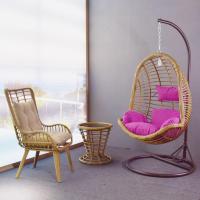 室内阳台摇篮椅庭院吊篮藤椅家用吊床鸟巢椅懒人摇椅秋千户外吊椅定制 吊椅+茶几+休闲椅组合三件套棕色