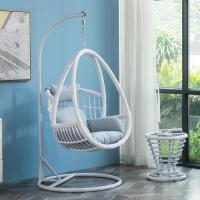 室内阳台摇篮椅庭院吊篮藤椅家用吊床鸟巢椅懒人摇椅秋千户外吊椅定制 吊椅+茶几H款白色