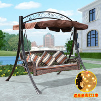 秋千户外吊床庭院摇椅室外成人阳台吊椅家用室内荡秋千吊篮椅定制 人字形编藤秋千[送彩灯]