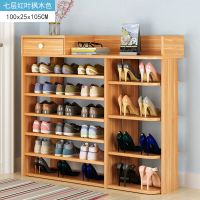 鞋架简易家用多层鞋柜经济型多功能家里人口小鞋架子省空间定制 100cm七层红叶枫木色