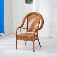 阳台藤椅三件户外休闲藤编靠背椅手工编织座椅家用桌椅组合定制 4号太师椅黄色一把椅子