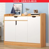 鞋柜家用简约现代木质厅柜大容量储物柜客厅玄关柜简易鞋柜定制 100cm北欧枫木色[升级款]