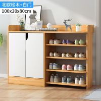 鞋柜家用简约现代木质厅柜大容量储物柜客厅玄关柜简易鞋柜定制 100cm北欧枫木色[鞋架鞋柜款]