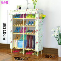 实木鞋柜鞋架布简易鞋架子不锈钢防尘放鞋架牛津布塑料多层鞋柜子定制 85cmQ3蔷薇花