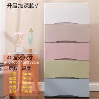 加厚抽屉式塑料收纳柜子儿童衣柜收纳整理箱储物柜收纳架简易鞋柜定制 40面宽洛丽塔4层（破损补发）