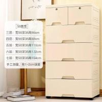 加厚抽屉式塑料收纳柜子儿童衣柜收纳整理箱储物柜收纳架简易鞋柜定制 58面宽北欧米(质保十年)5层(质保十年)