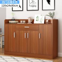 鞋柜家用简易多层大容量鞋架子仿实木厅玄关柜阳台储物柜经济型定制 A款120cm古檀色