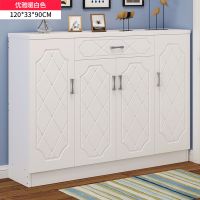 [欧式鞋柜]鞋柜鞋架大容量简易厅柜白色多功能玄关柜北欧口定制 四门菱形