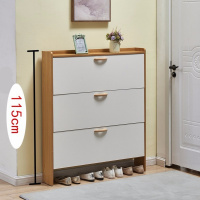 白色超薄翻斗鞋柜简易组装口柜多功能鞋架简约现代经济型厅柜定制 套白色三门长95宽17高107