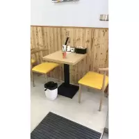 铁艺牛角椅简约主题西餐厅食堂饭店小吃奶茶火锅餐饮快餐桌椅组合定制 一桌2椅大黄 默认尺寸